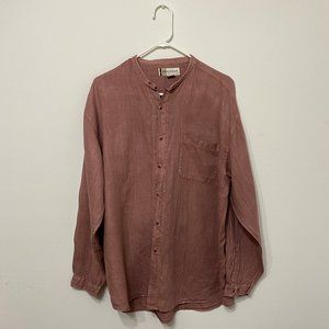 Reunion Menswear 100% linen, super-casual, no collar men’s tunic-style shirt